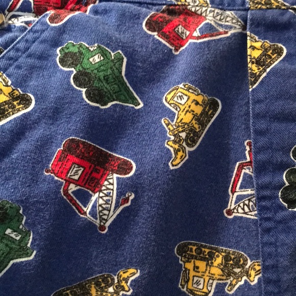 Boys 18M Overall Shorts with Dump Trucks - Picture 5 of 5